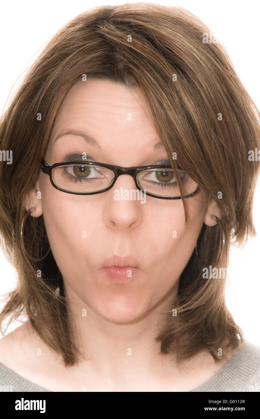 Emotions of a young woman Stock Photo