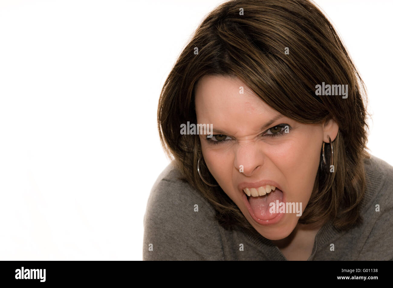 Emotions of a young woman Stock Photo