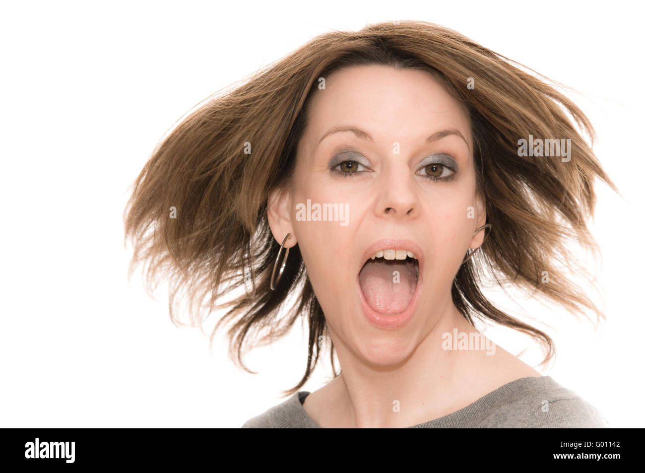 Emotions of a young woman Stock Photo