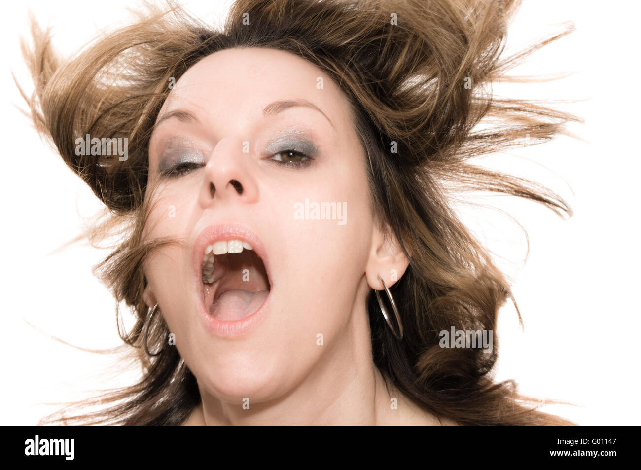 Emotions of a young woman Stock Photo