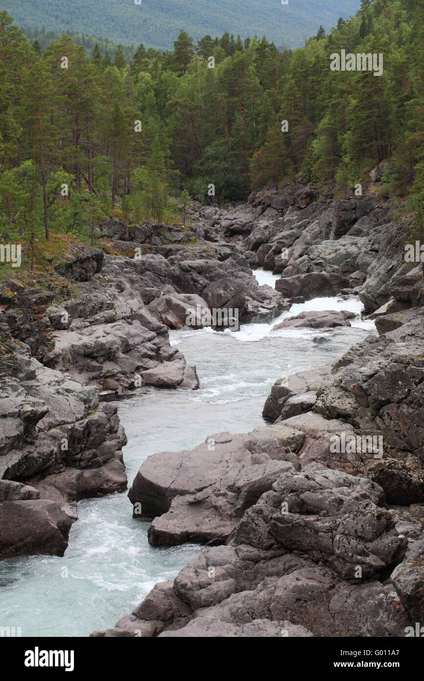 River Dividalselv in Troms province in Northern No Stock Photo