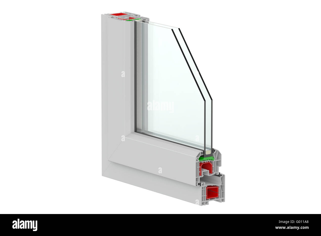 Plastic Window profile, 3D rendering Stock Photo