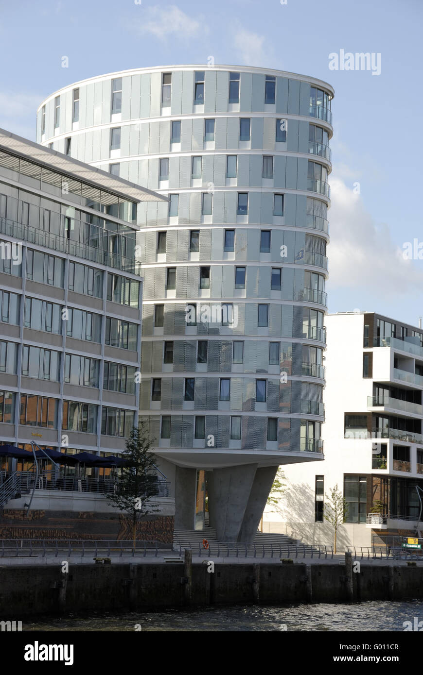 New buildings in the old free port of Hamburg Stock Photo