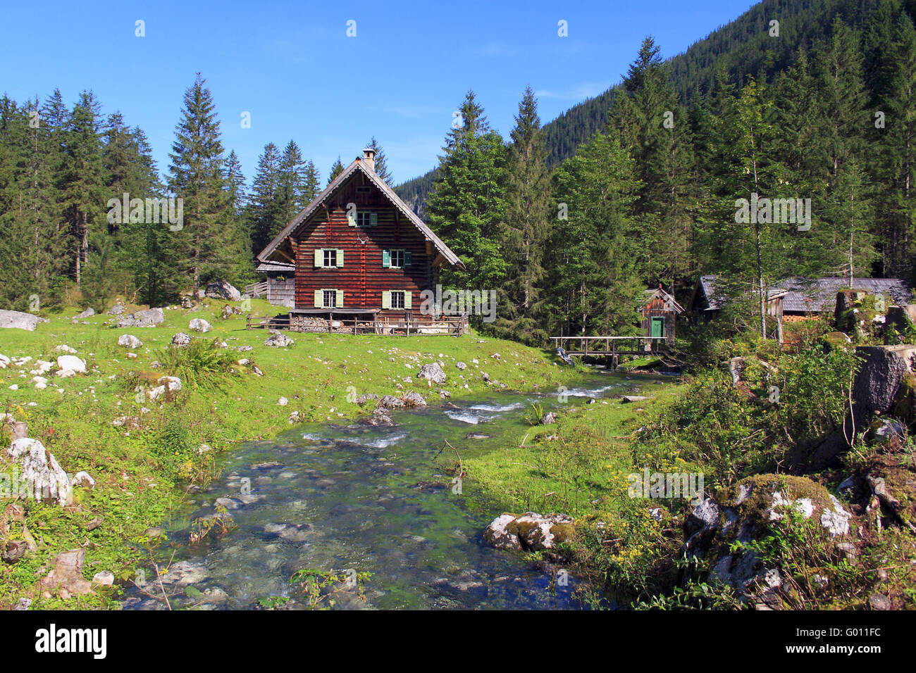 cottage in the alps Stock Photo - Alamy