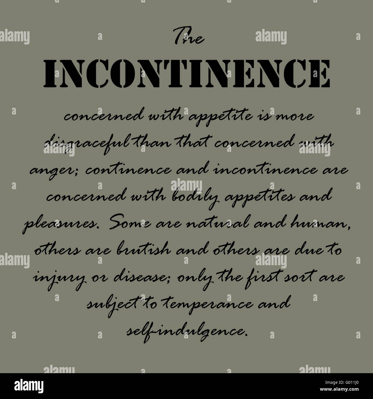 Aristotle Quotes. The incontinence concerned Stock Vector Image & Art