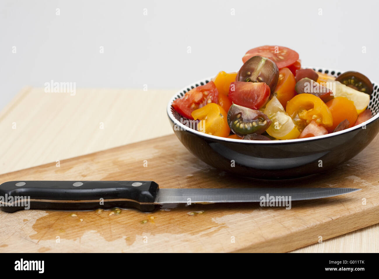 Shell with sliced tomatoes Wild Stock Photo