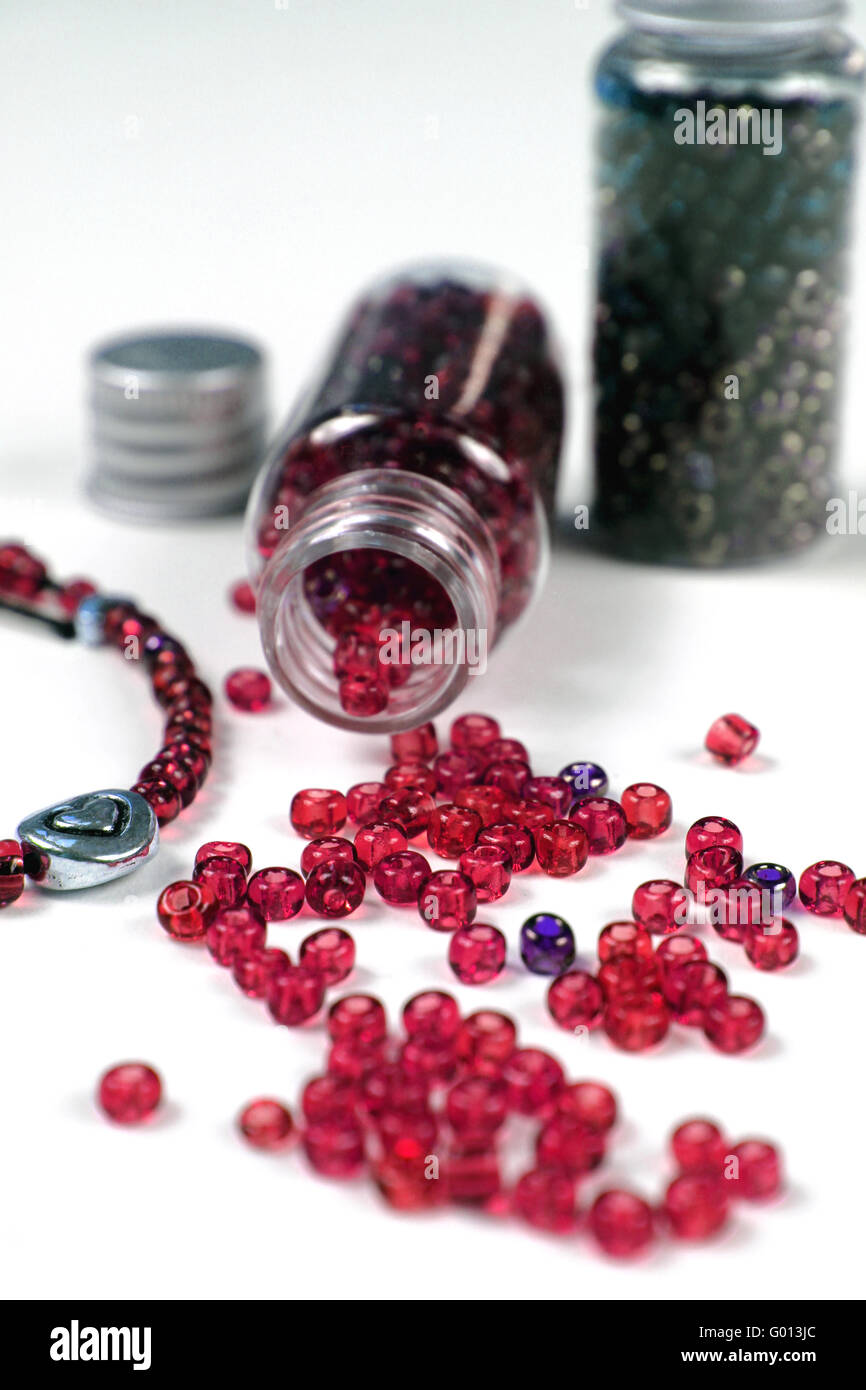 Red glass bead Stock Photo