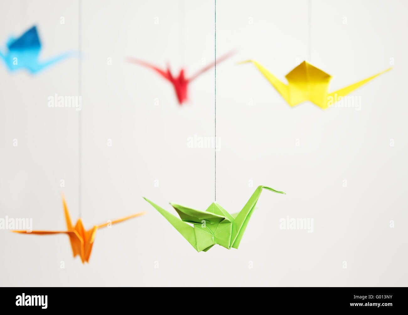 close up of origami birds Stock Photo