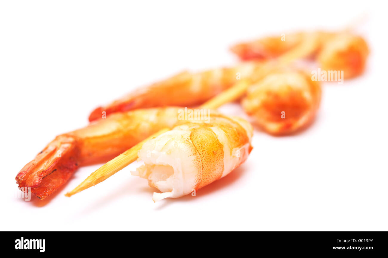 grilled shrimps on stick Stock Photo