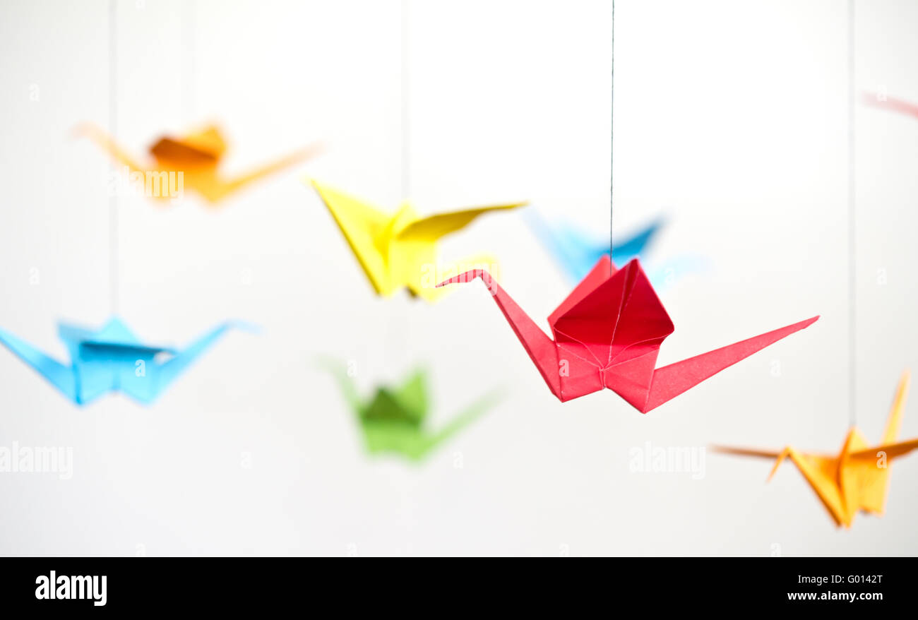 close up of an origami birds Stock Photo