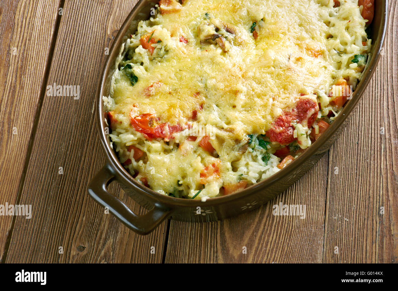 casserole of rice, vegetables Stock Photo Alamy