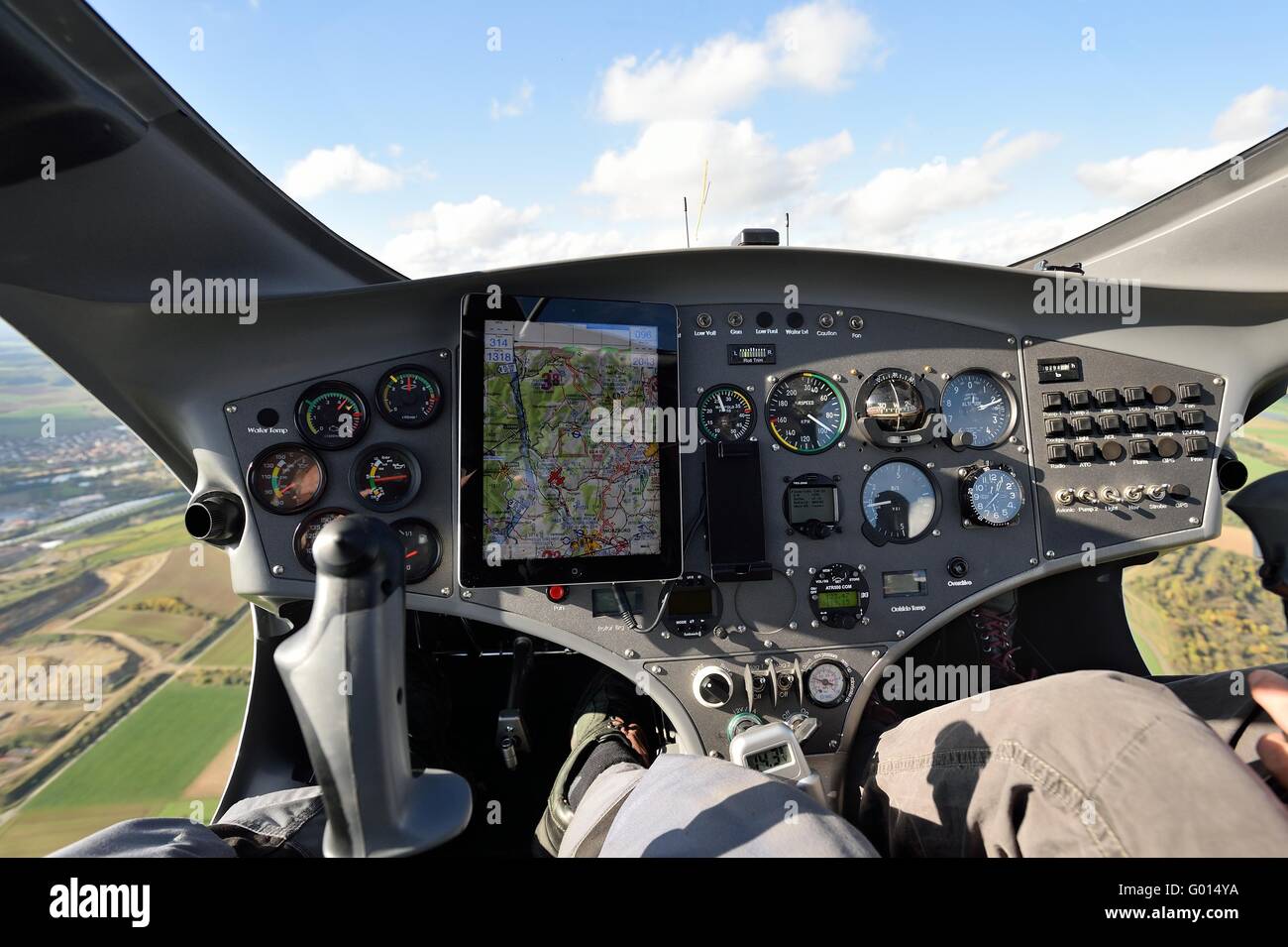 Cockpit of a gyrocopter Stock Photo Alamy