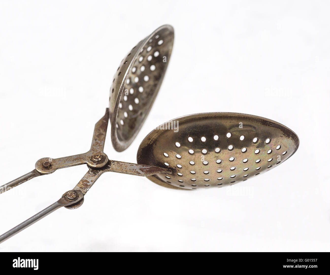 spoon, strainer for brewing tea. open Stock Photo - Alamy