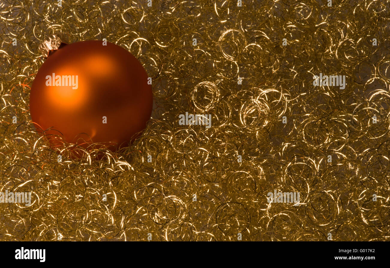 Christmas balls on golden background Stock Photo - Alamy