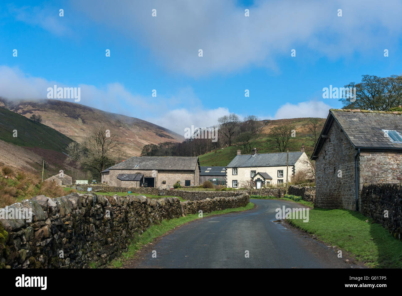The hamlet of Sykes in The Trough of Bowland Lancashire Stock Photo
