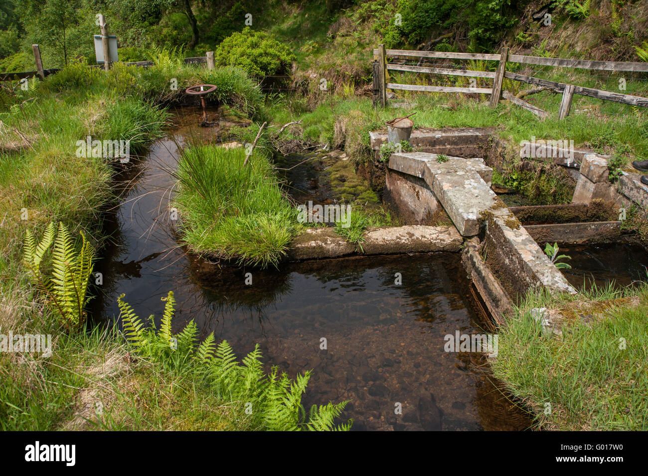 Cisty Clough Water Intake in Whitendale Stock Photo