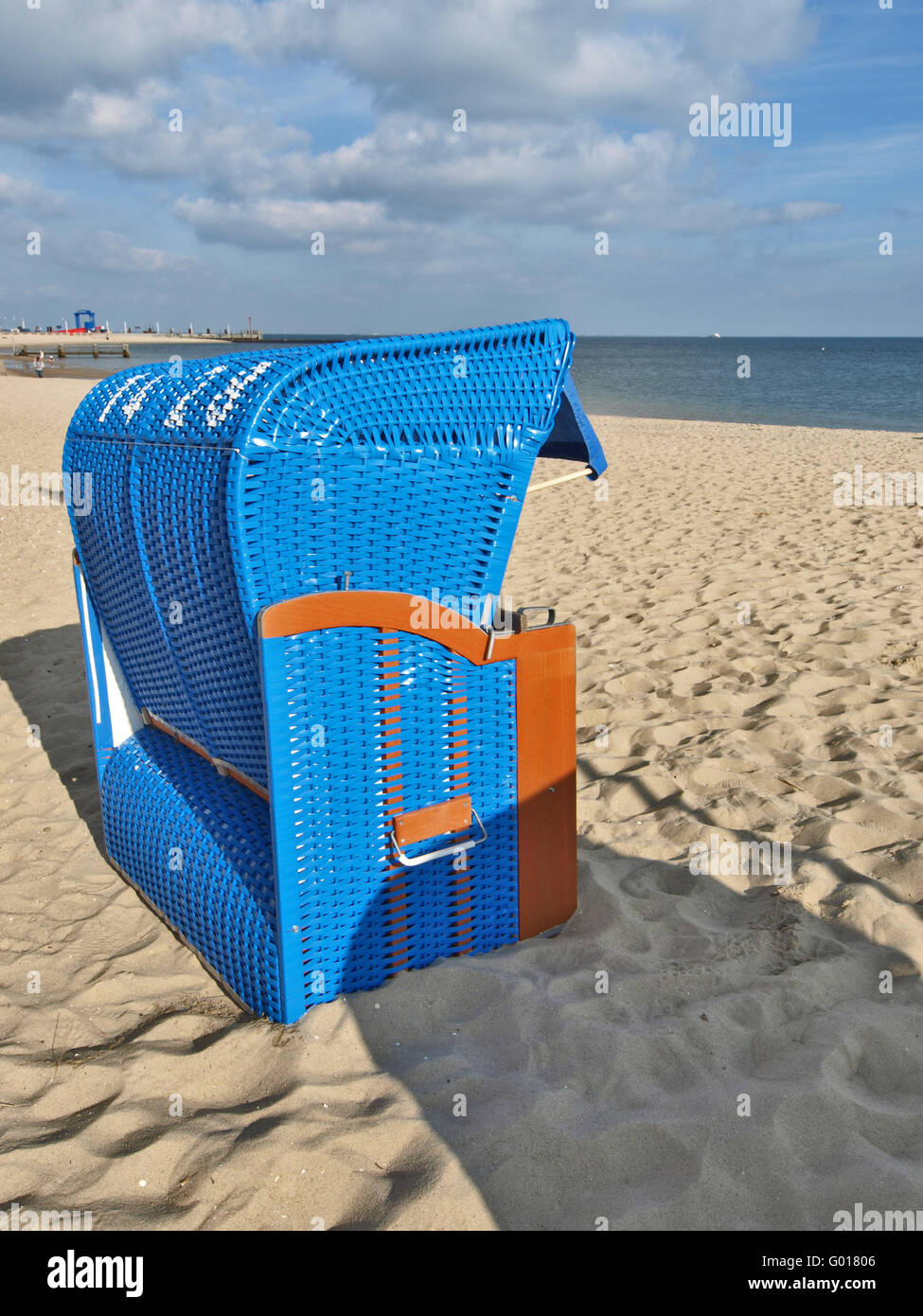 Blue Beach Chair Stock Photo Alamy   Blue Beach Chair G01806 