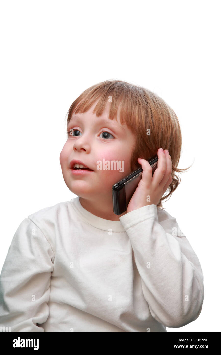 Boy with cellphone. Stock Photo