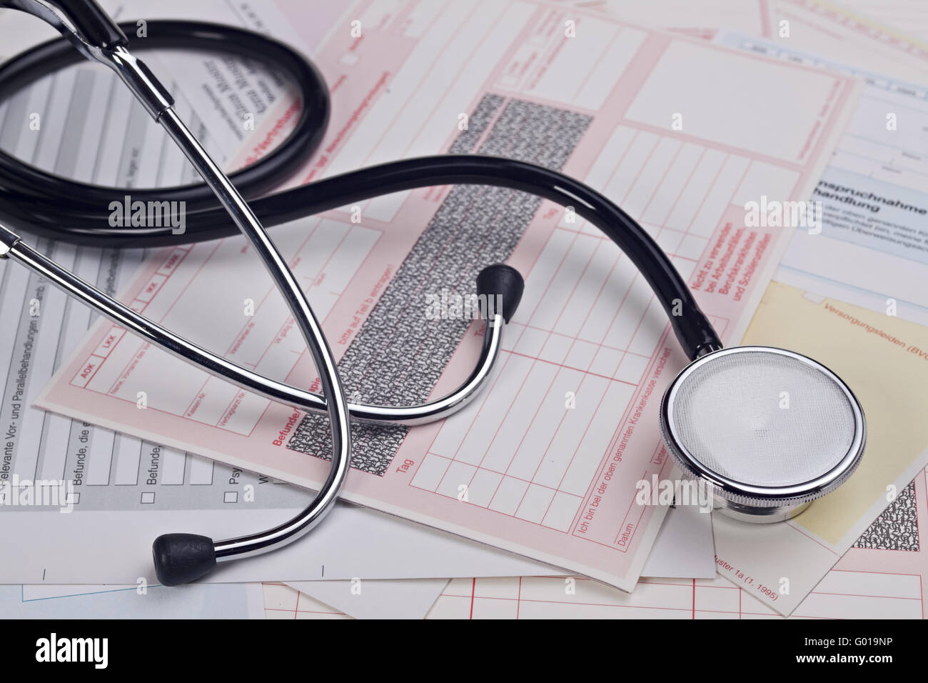 stethoscope and forms Stock Photo Alamy