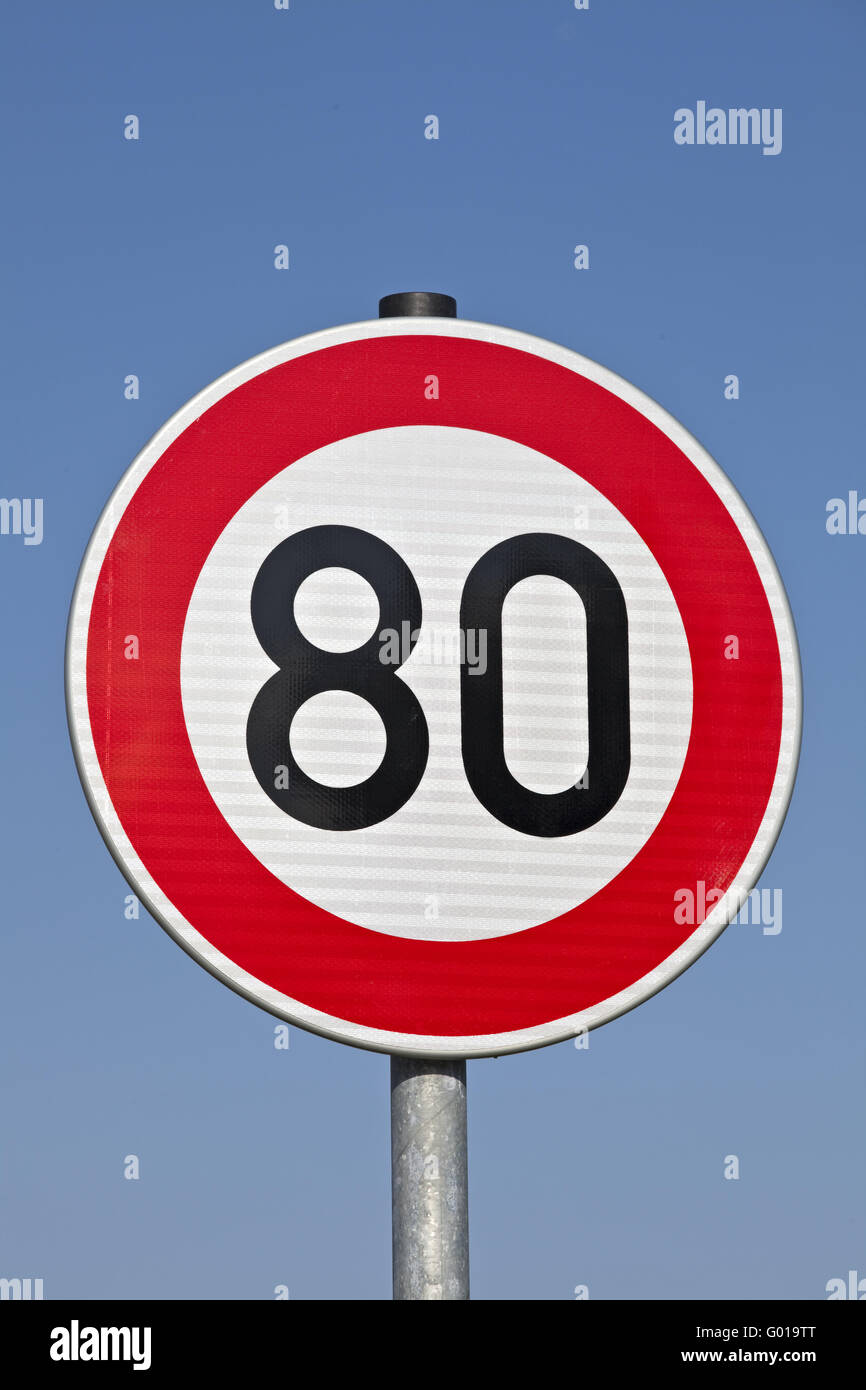 German autobahn speed limit sign hires stock photography and images