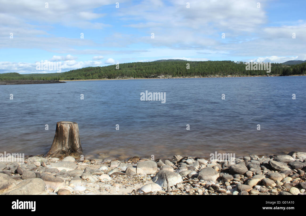 Höljessjön in Värmland, Sweden, near the Norwegian border. Special imaging  technique for soft water Stock Photo - Alamy