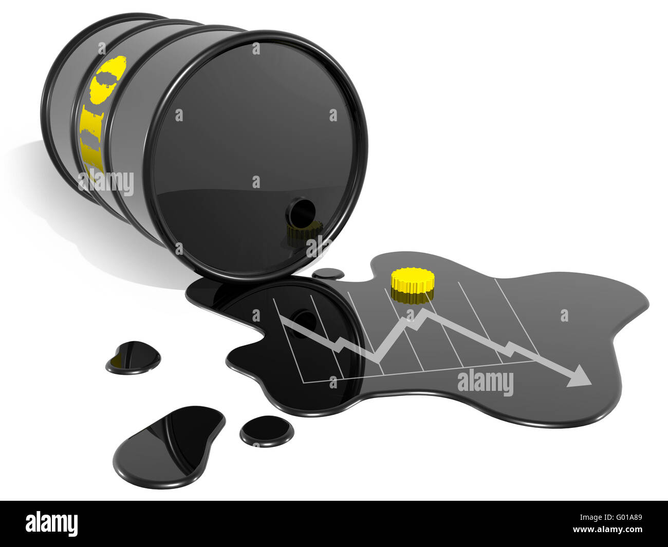 oil barrel down Stock Photo Alamy