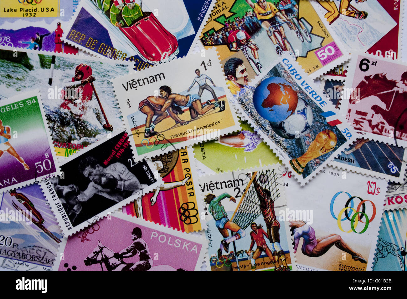 World stamps: sports Stock Photo