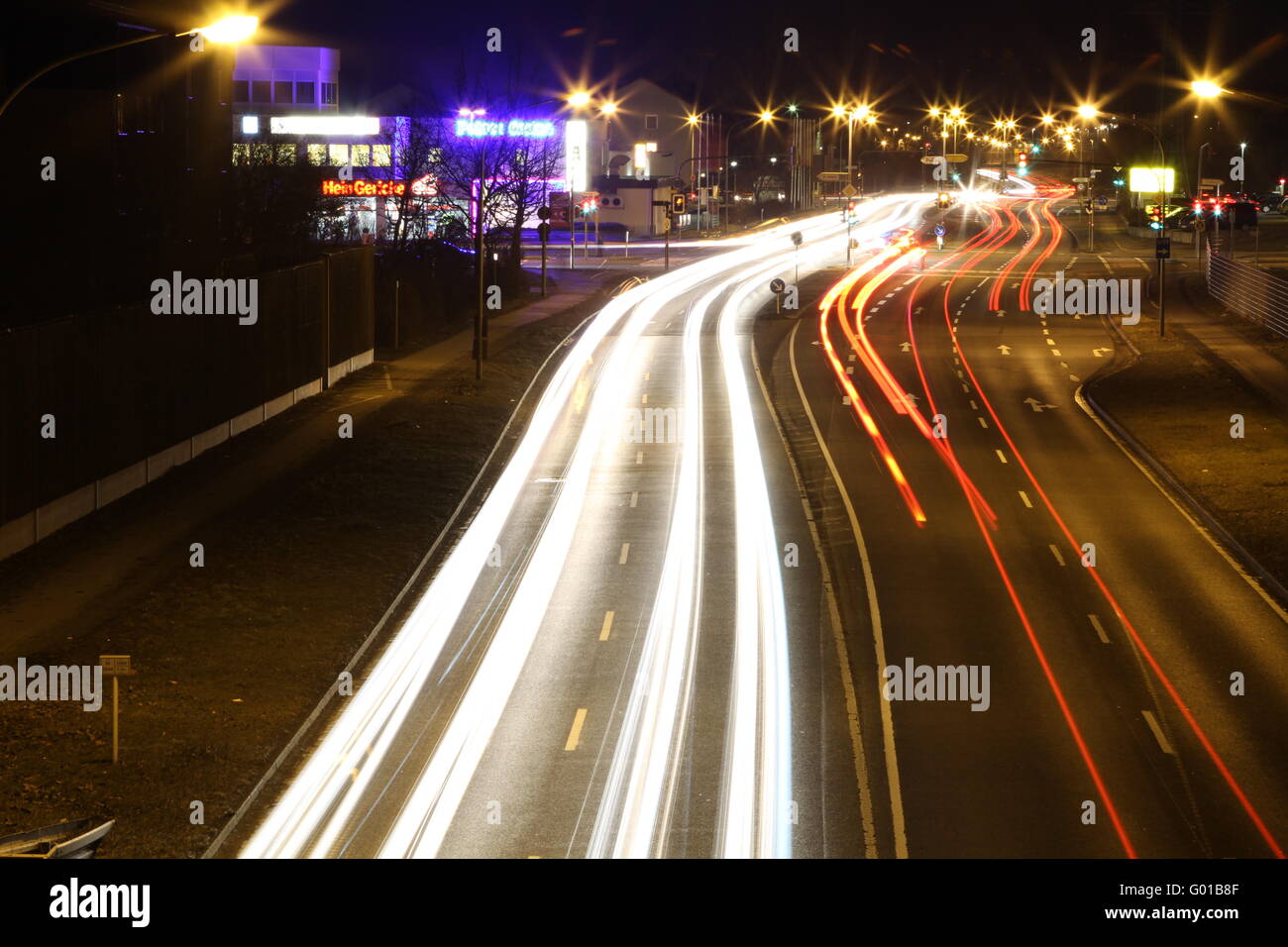 Road at night Stock Photo