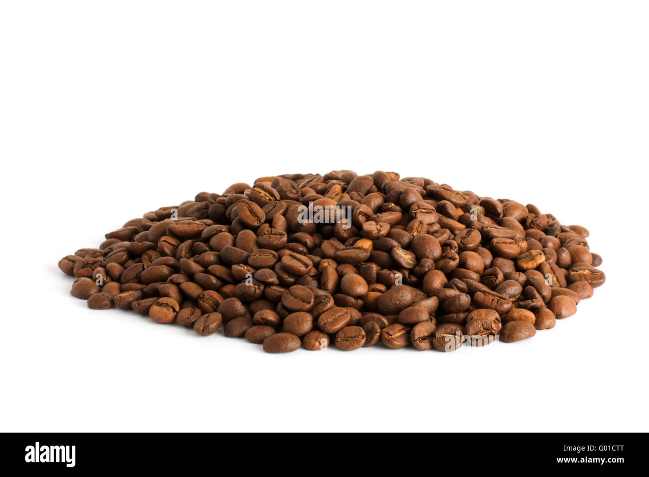 heap of coffee beans isolated on white background Stock Photo - Alamy