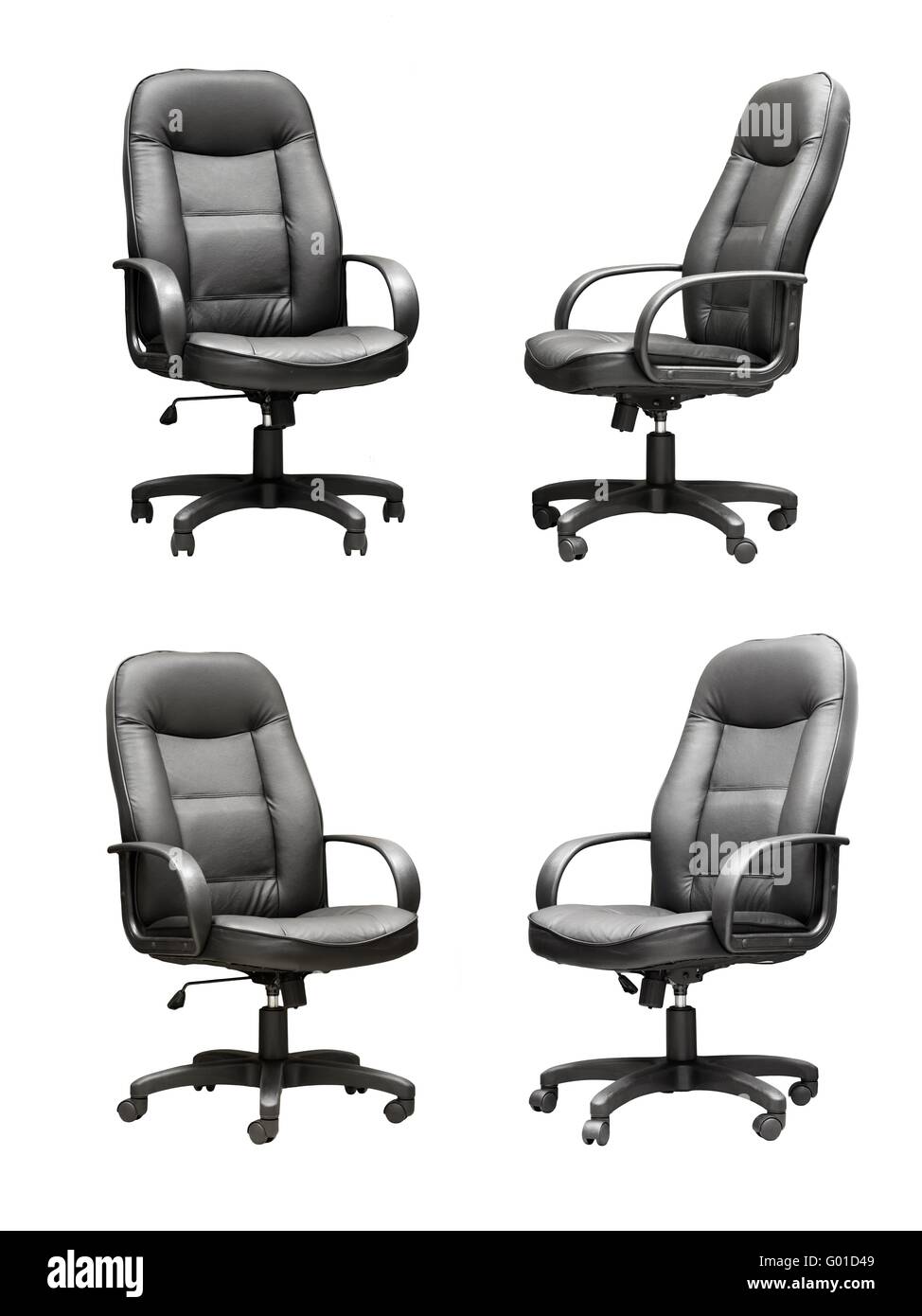 Set of leather armchairs on the isolated background Stock Photo Alamy