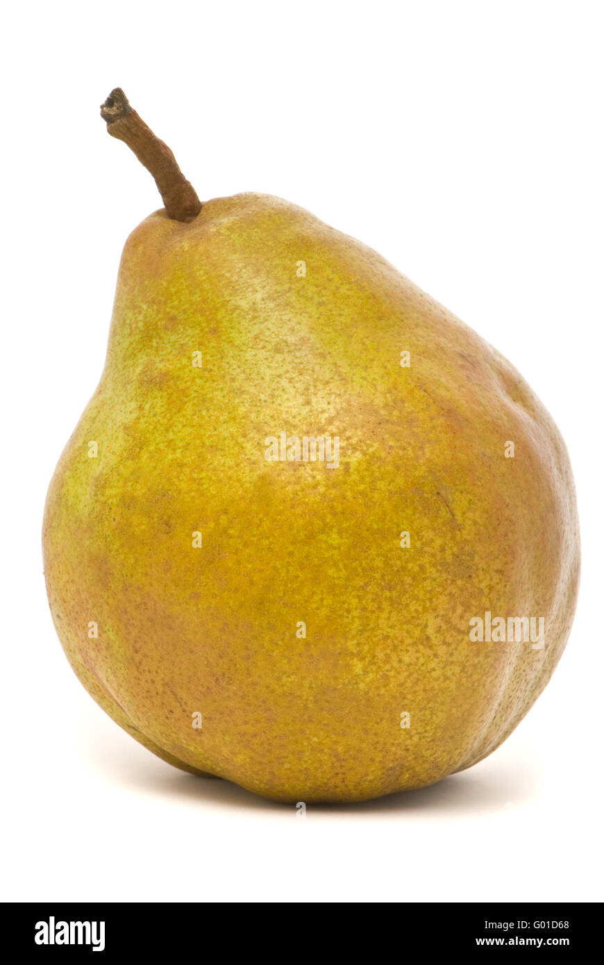 Single green pear isolated on white background Stock Photo - Alamy