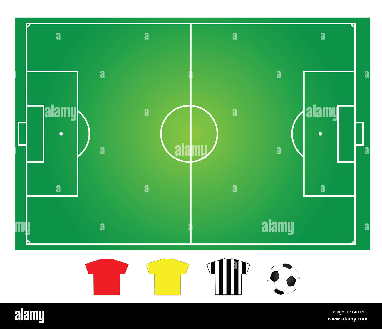 soccer or football field layout for strategy explanation Stock Photo