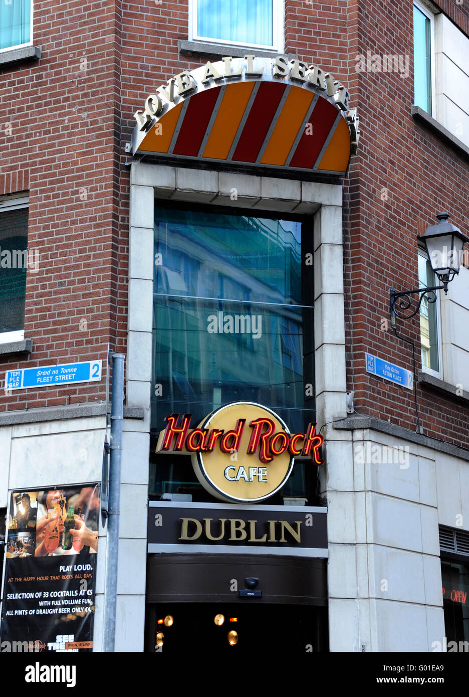 The Hard Rock Cafe in Fleet street, Temple Bar, Dublin, Ireland Stock