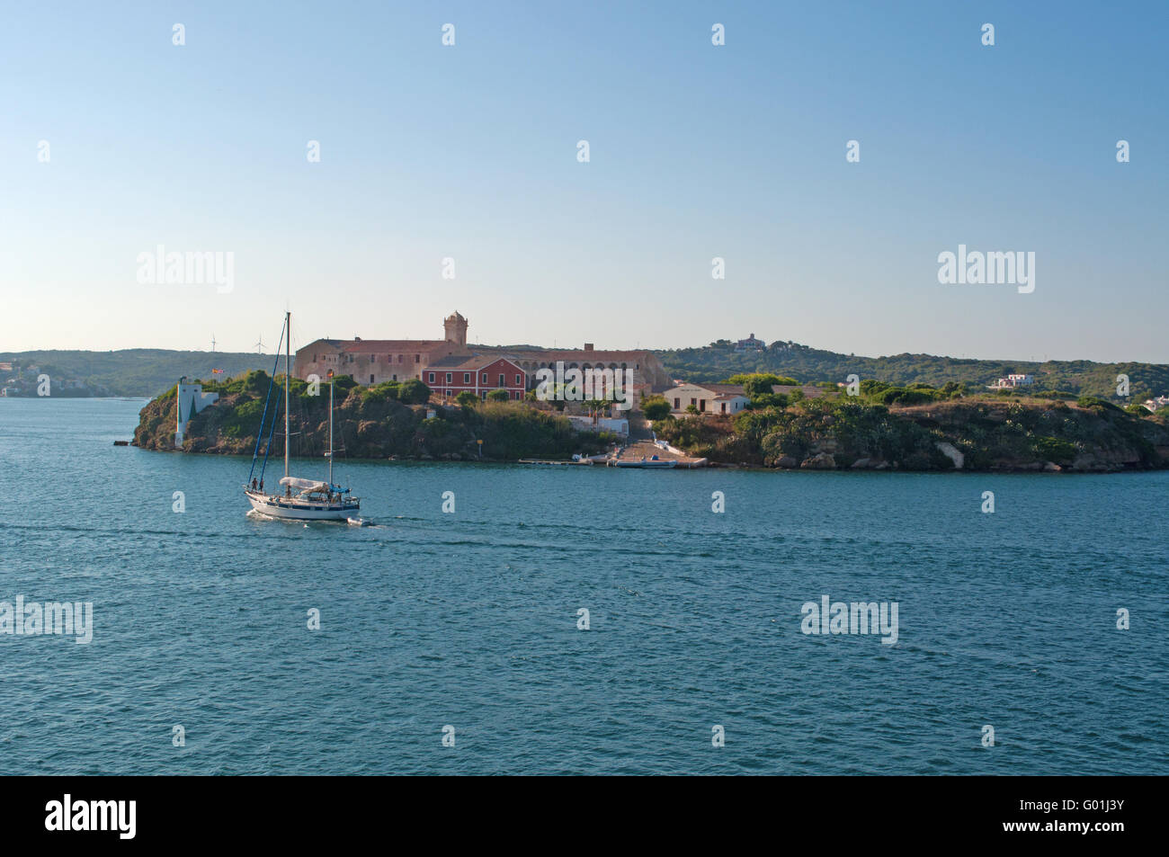 Menorca, Balearic Islands the Port of Mahon, the capital city, one of the largest natural