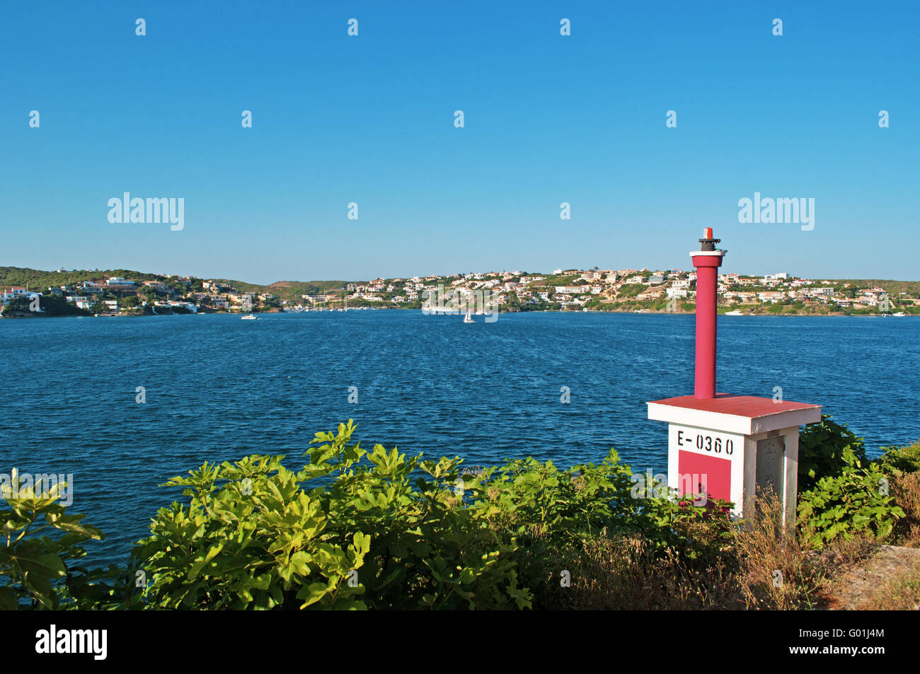 Menorca, Balearic Islands the Port of Mahon, the capital city, one of the largest natural