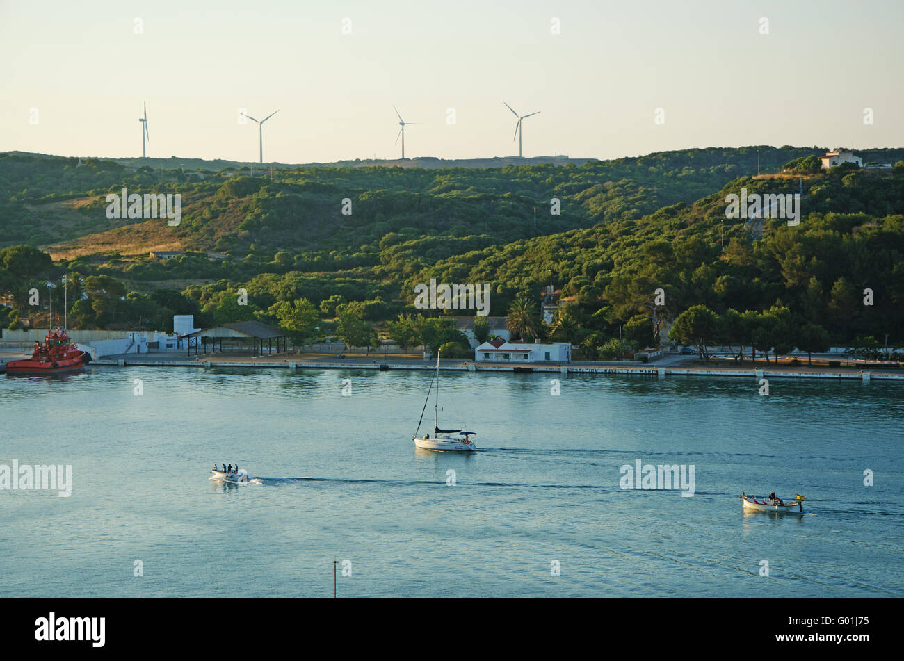 Menorca, Balearic Islands the Port of Mahon, the capital city, one of the largest natural