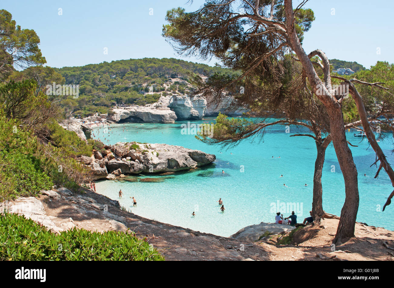 Menorca, Balearic Europe: of the beaches of Cala Mitjana and Cala Mitjaneta, natural of special interest in the southwest Stock Photo - Alamy