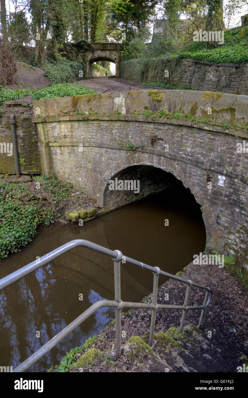 Entrance to tunnel on the Peak Forest canal near Romiley, Stockport. Stock Photo