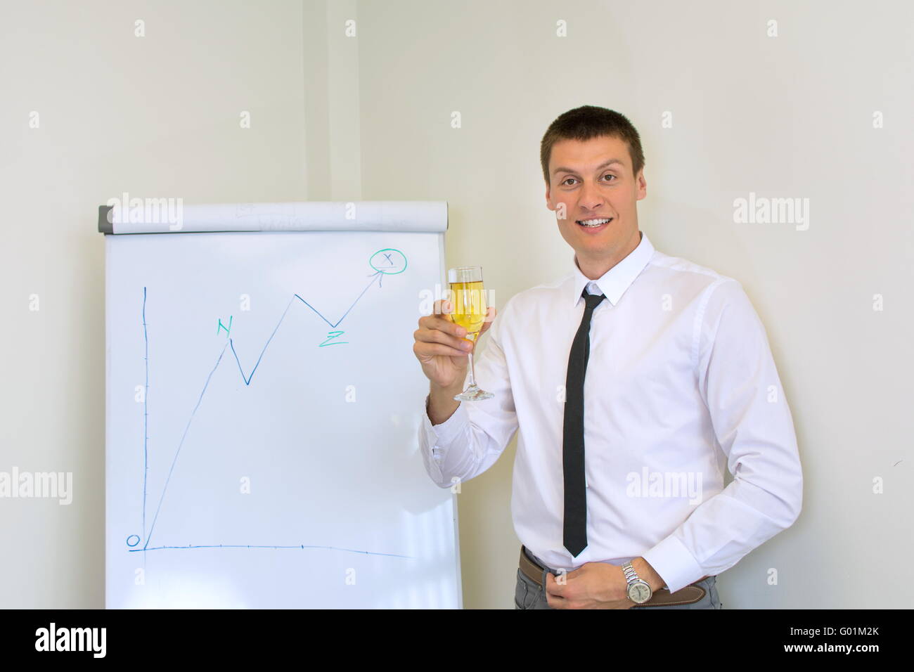 Proposing a toast at work for celebrating a business success Stock Photo Alamy
