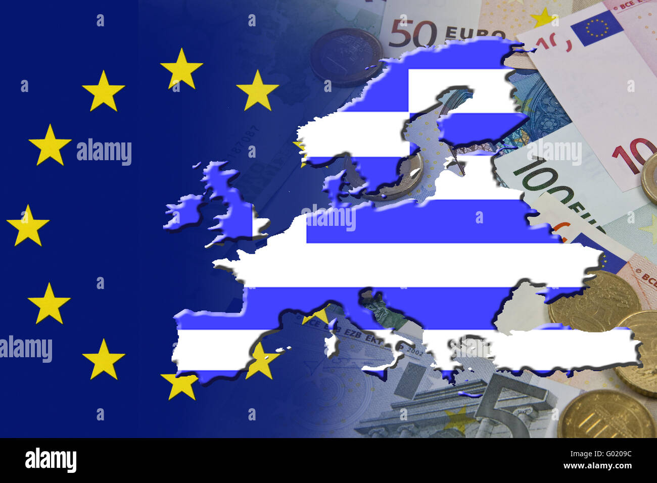 Financial and economic crisis in the euro area in Europe of the country Greece Stock Photo