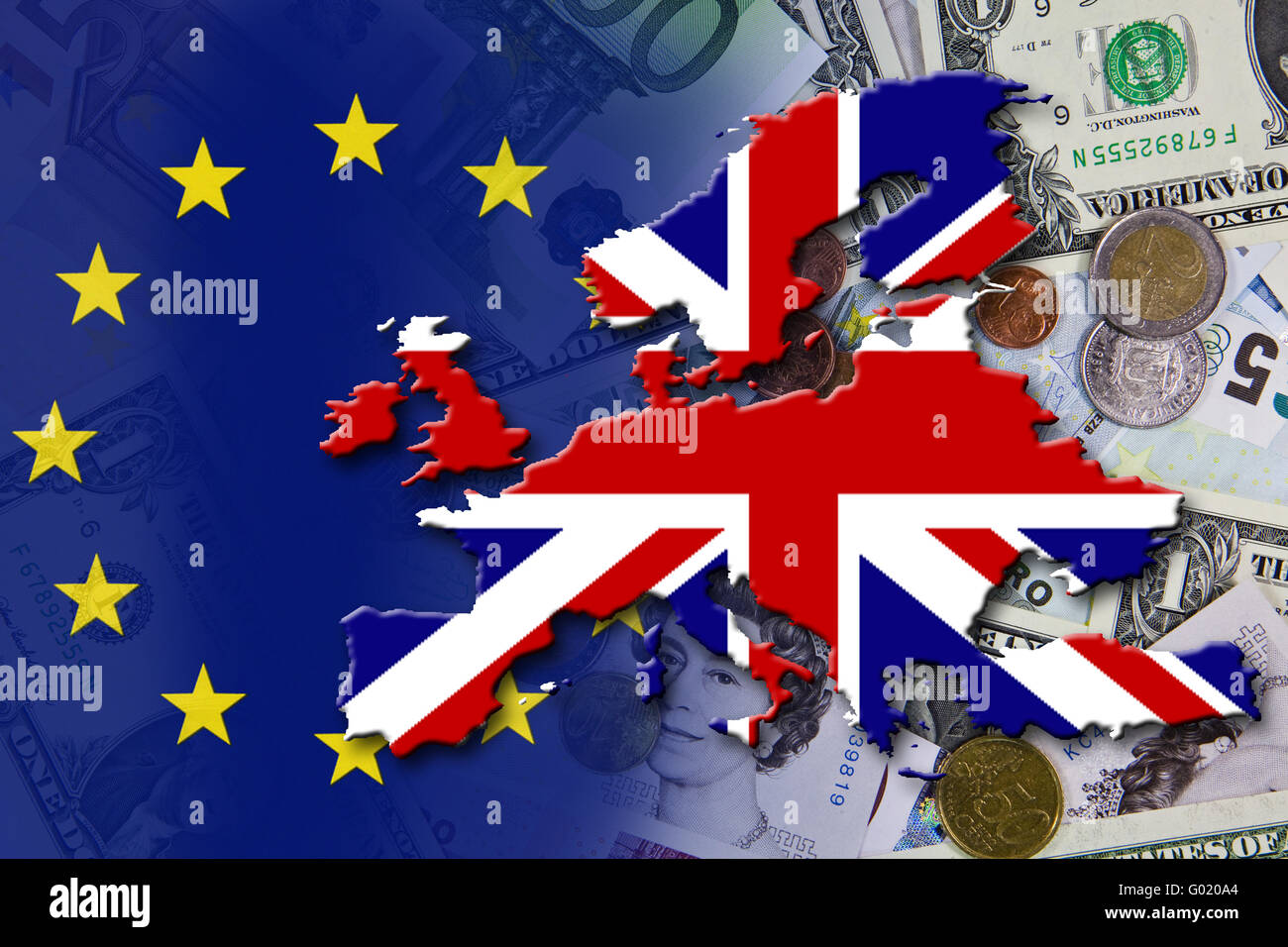 Financial and economic crisis in the euro area in Europe, the country England Stock Photo