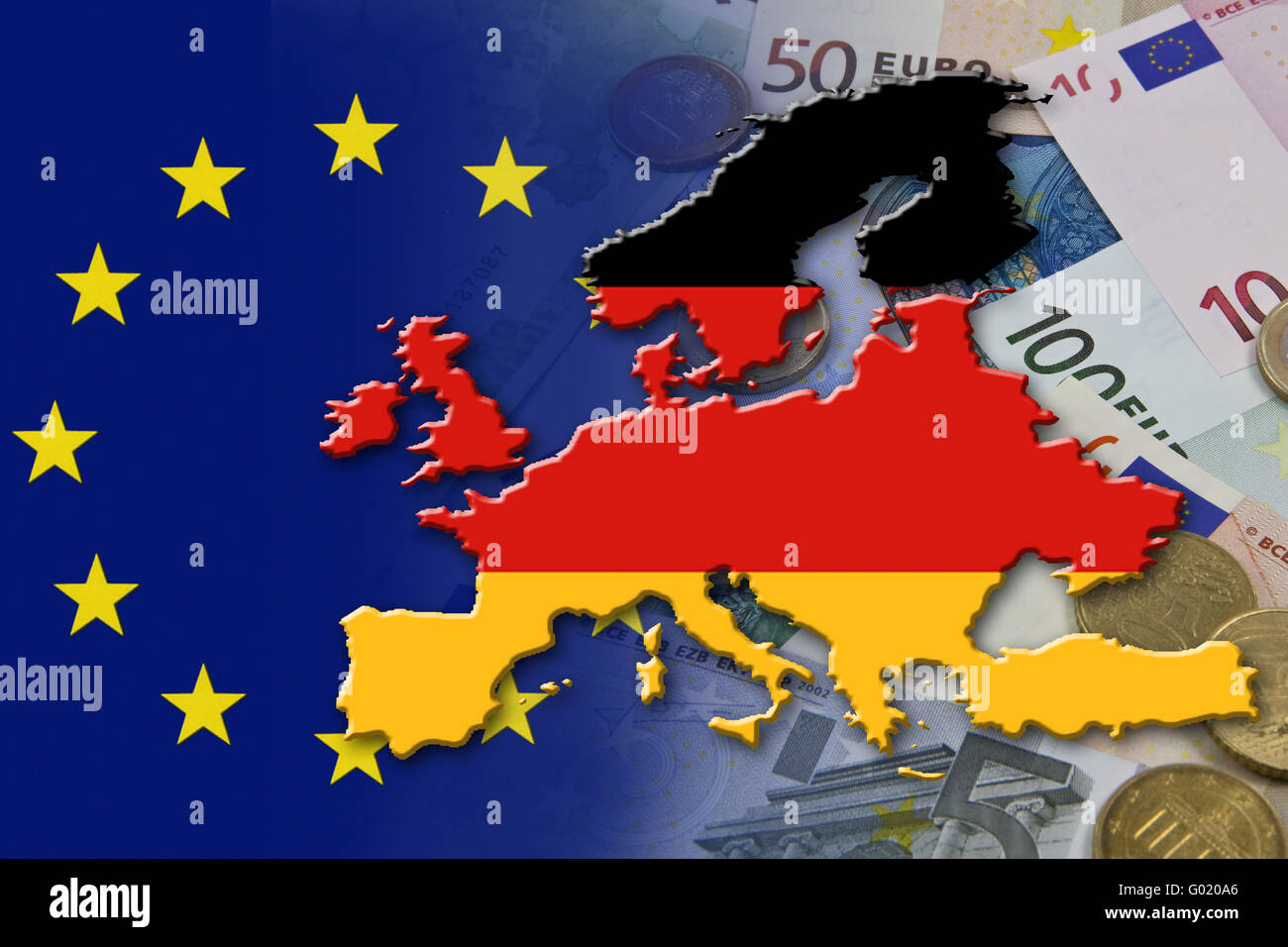 Financial and economic crisis in the euro area in Europe of the country Germany Stock Photo
