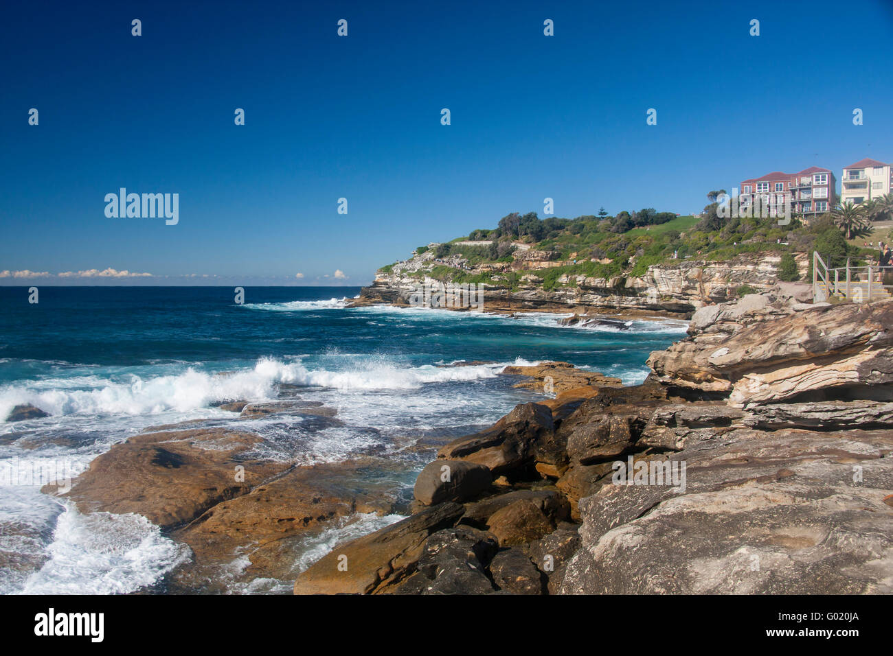 Mackenzies Point on coastal path walk from Bondi to Bronte and Coogee Eastern Suburbs Sydney New South Wales NSW Australia Stock Photo