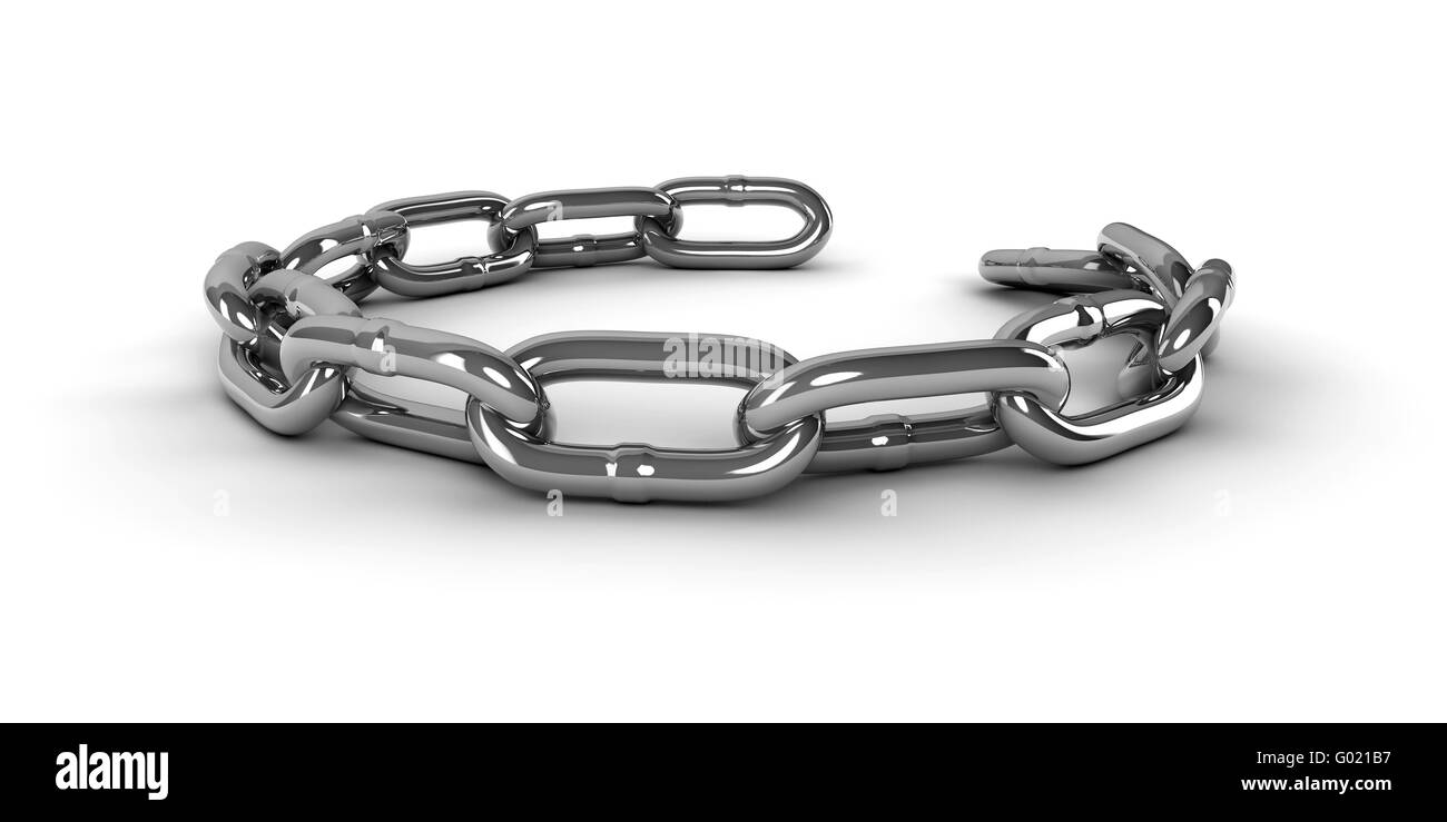 A 3d metal chain isolated on white background Stock Photo - Alamy