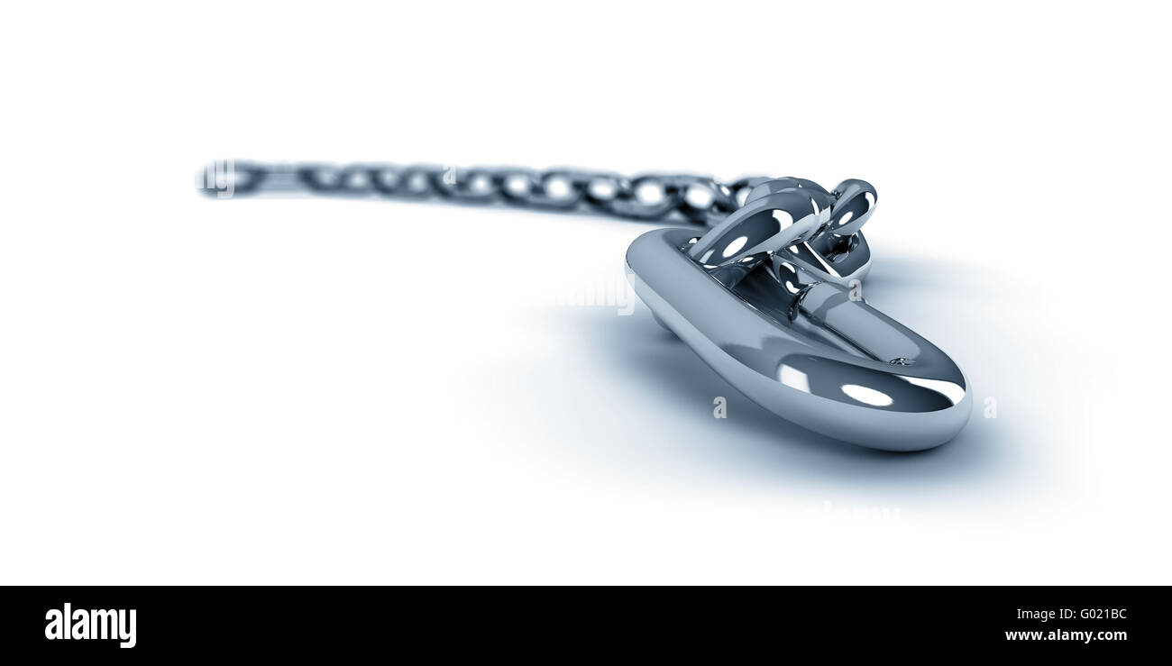 A 3d metal chain isolated on white background Stock Photo - Alamy