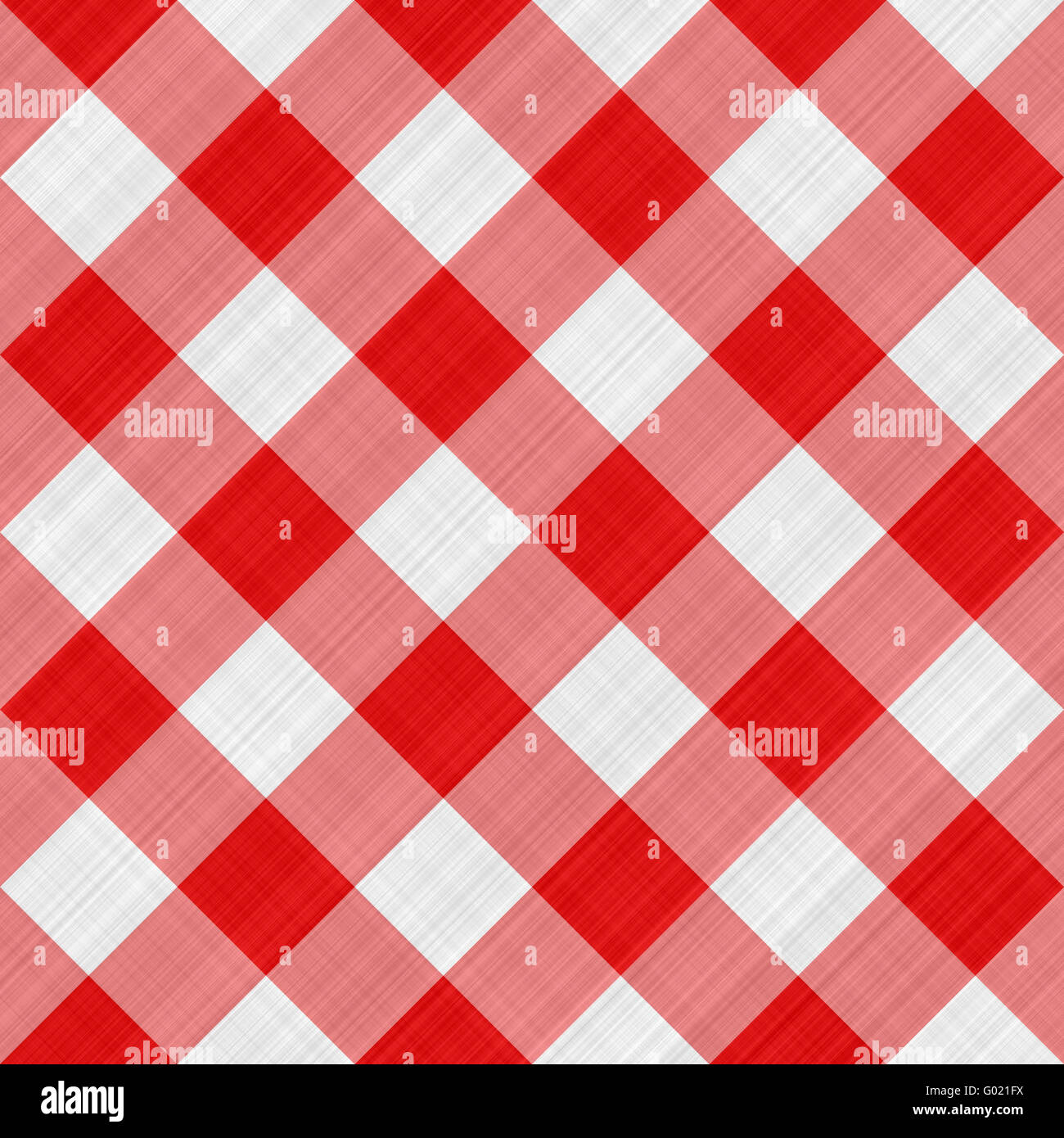 seamless texture of red and white blocked tartan cloth Stock Photo