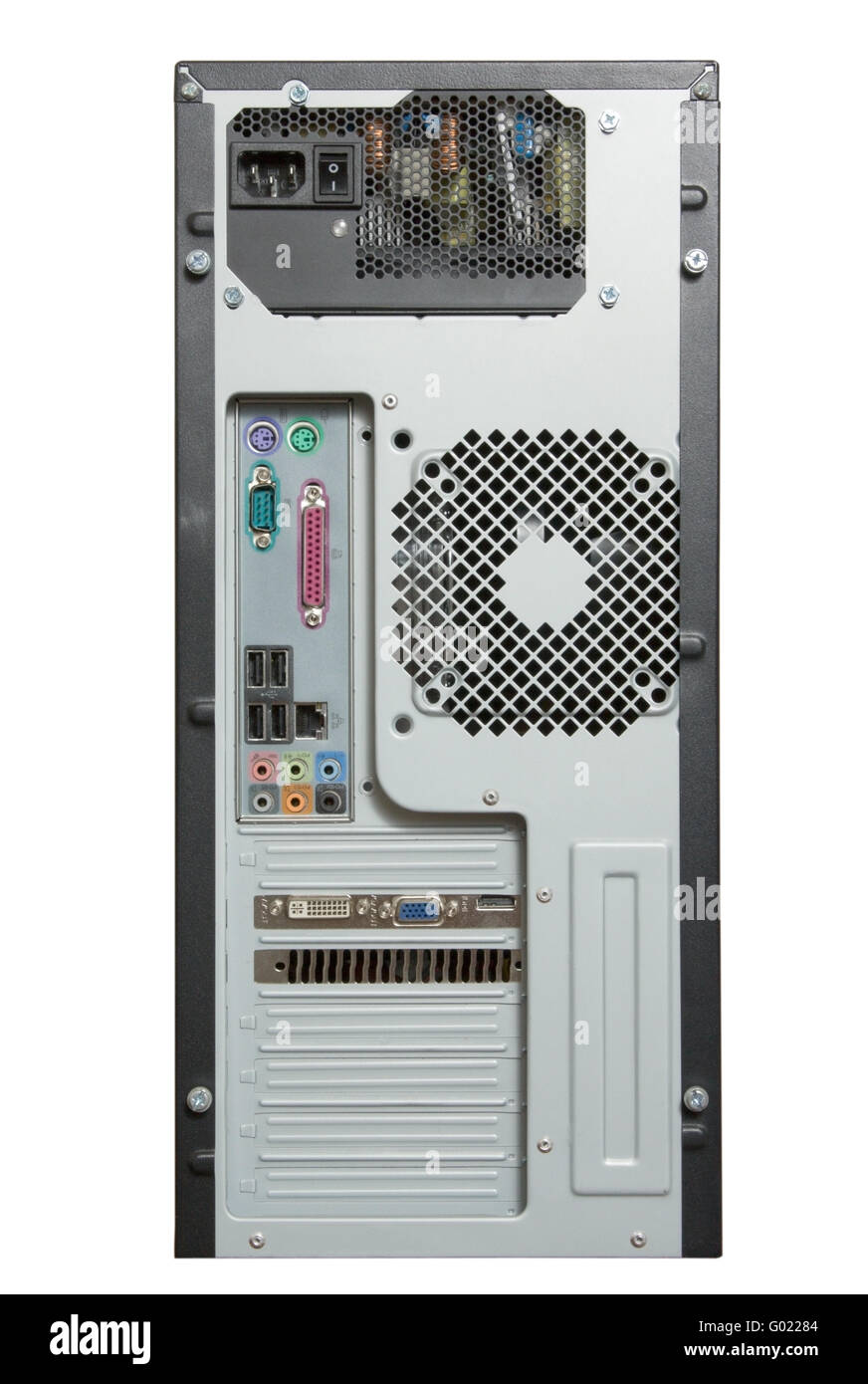 PC computer tower isolated on white background Stock Photo - Alamy