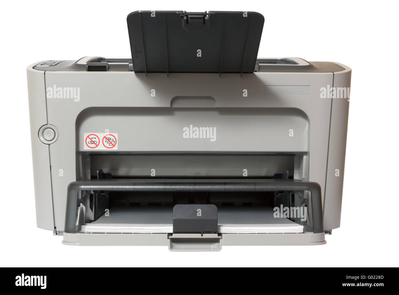 gray office laser printer isolated on white with clipping path Stock