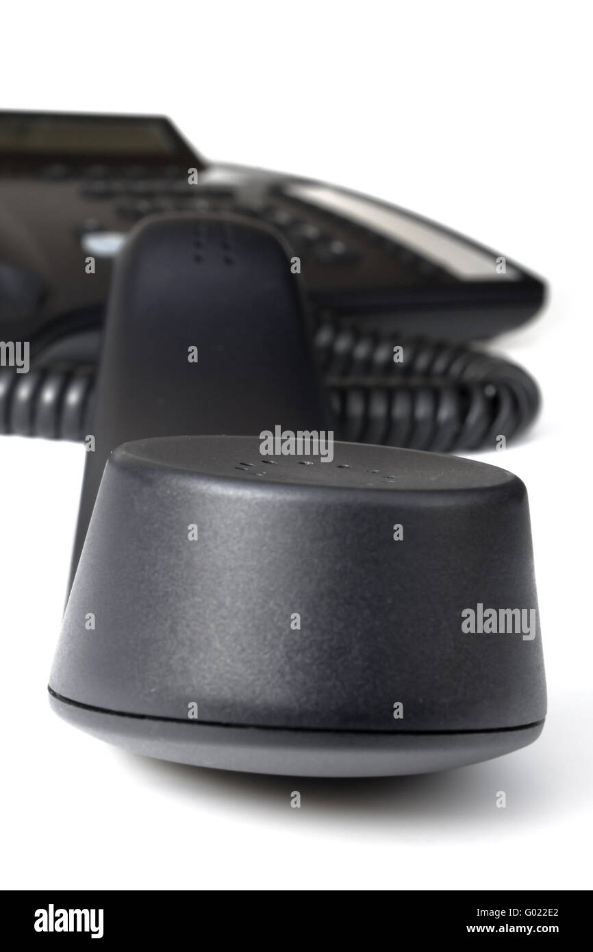 Business Telephone Receiver off the Hook Isolated on White Back Stock