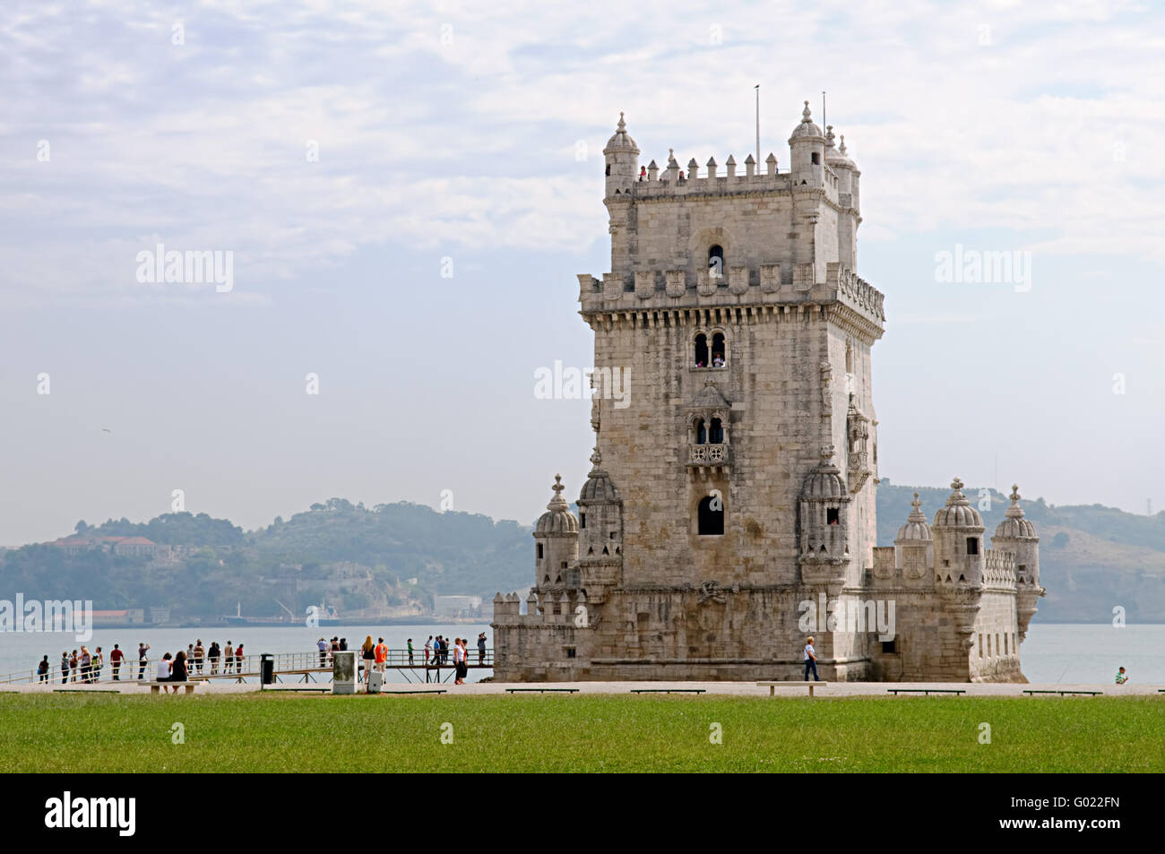 Belemsky turret on the river Tagus in Lisbon Stock Photo